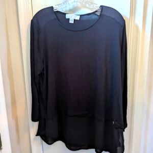 Black quarter length sleeve blouse